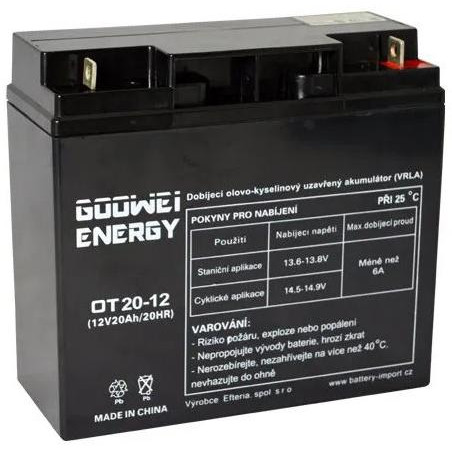 GOOWEI ENERGY Pb záložní akumulátor VRLA AGM 12V/20Ah (OT20-12)