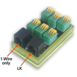 TINYCONTROL Splitter tB2, rozšíření 1-Wire - 1× RJ12 a 6× terminál