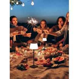 IMMAX venkovní solární LED stolní lampička BONITO/ 4W/ 200lm/ CCT/ 5000K/ stmívatelná/ IP44/ černá