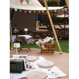 IMMAX venkovní solární LED stolní lampička CARO/ 4W/ 150lm/ CCT/ 3000K/ stmívatelná/ IP44/ bílá