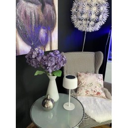 IMMAX venkovní solární LED stolní lampička CARO/ 4W/ 150lm/ CCT/ 3000K/ stmívatelná/ IP44/ bílá