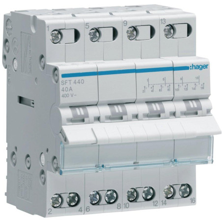 Solarmi HAGER SFT440 4P 40A, přepínač sítí, skupinový