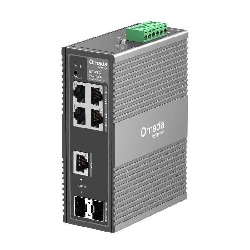 TP-Link IES206G - 6-portový Omada Industry Switch, 4x GLAN, 1x SFP, 1x Combo Gigabit SFP