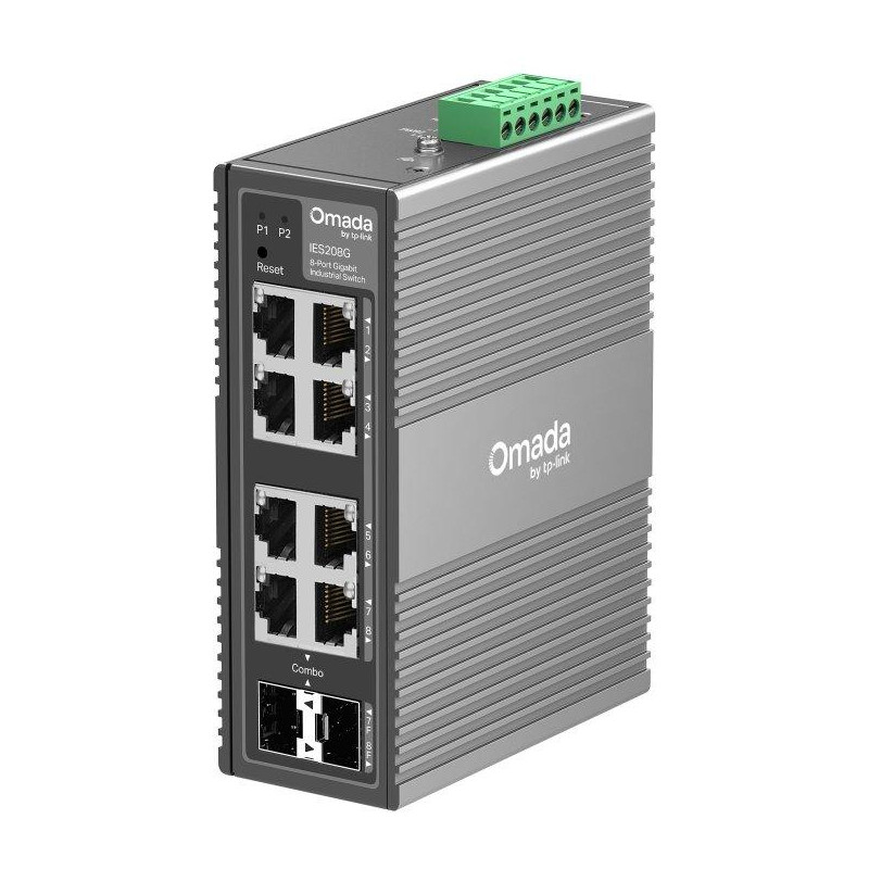 TP-Link IES208G - 8-portový Omada Industry Switch, 6x GLAN, 2x Combo Gigabit SFP