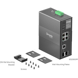 TP-Link IES206GPP - 6-portový Omada Industry PoE Switch, 1x GLAN PoE++, 3x GLAN PoE+, 1x SFP, 1x Combo Gigabit SFP