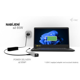 I-tec USB-C Charging Metal HUB 5port with USB-C video 8K, Power Delivery 85W