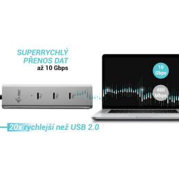 I-tec USB-C Charging Metal HUB 5port with USB-C video 8K, Power Delivery 85W