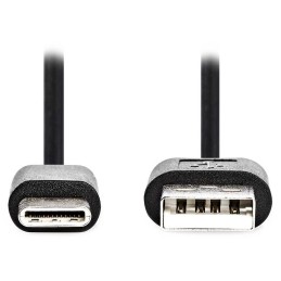 NEDIS kabel USB 2.0/ zástrčka USB-C - zástrčka USB-A/ černý/ bulk/ 1m