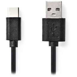 NEDIS kabel USB 2.0/ zástrčka USB-C - zástrčka USB-A/ černý/ bulk/ 1m