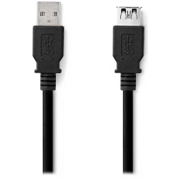 NEDIS prodlužovací kabel USB 3.2 Gen 1/ zástrčka USB-A - zásuvka USB-A/ 5 Gbps/ kulatý/ černý/ bulk/ 1m