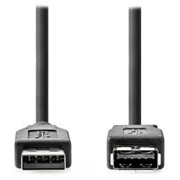 NEDIS prodlužovací kabel USB 3.2 Gen 1/ zástrčka USB-A - zásuvka USB-A/ 5 Gbps/ kulatý/ černý/ bulk/ 2m