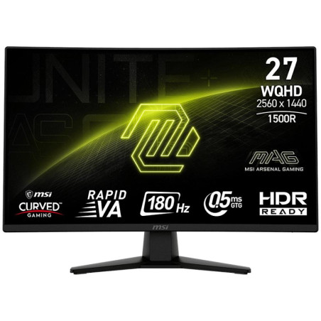 MSI Gaming MAG 274CQF/ 27" curved/ 2560 x 1440/VA/ 0.5ms/ 180Hz/ 300cd/m2/ 5000:1/ HDMI/ DP/ black