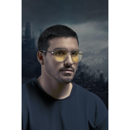 GUNNAR kancelářske/herní brýle  WITCHER WHITE WOLF STEEL/UMBER  jantarová skla BLF 65 GUNNAR focus