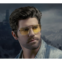 GUNNAR kancelářske/herní brýle  WITCHER WHITE WOLF STEEL/UMBER  jantarová skla BLF 65 GUNNAR focus