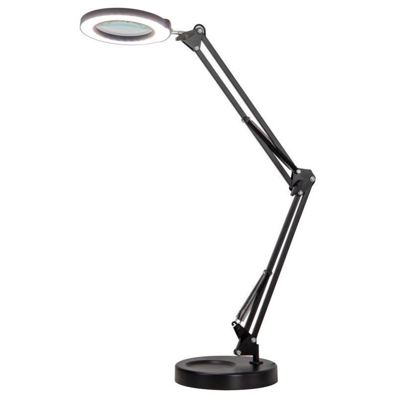 IMMAX LED stolní lampička ZOOM/ s lupou/ 12W/ 5V/2A/ stmívatelná/ černá