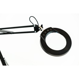 IMMAX LED stolní lampička ZOOM/ s lupou/ 12W/ 5V/2A/ stmívatelná/ černá