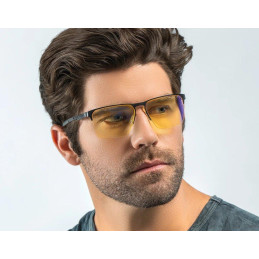 GUNNAR kancelářske/herní brýle ECHO ONYX  jantarová skla BLF 65 GUNNAR focus