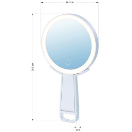 IMMAX LED kosmetické zrcátko SWEET Make up/ oboustranné/ 10x zvětšovací/ CCT/ stojánek na mobil/ bílé
