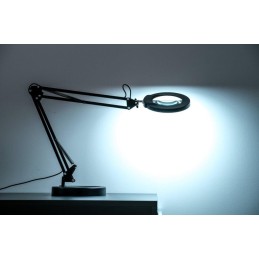 IMMAX LED stolní lampička ZOOM/ s lupou/ 12W/ 5V/2A/ stmívatelná/ černá