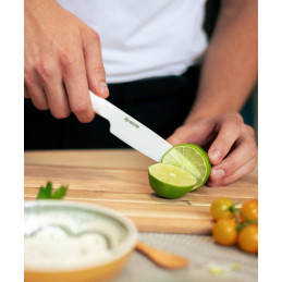 Kyocera Loupací nůž 7,5 cm, bílá čepel, bílá rukojeť