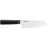 Nóż szefa kuchni Kyocera Santoku 16 cm, białe ostrze, czarna rękojeść