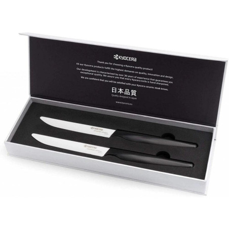 Kyocera Sada steakových nožů, 2 ks, černá rukojeť, bílá čepel
