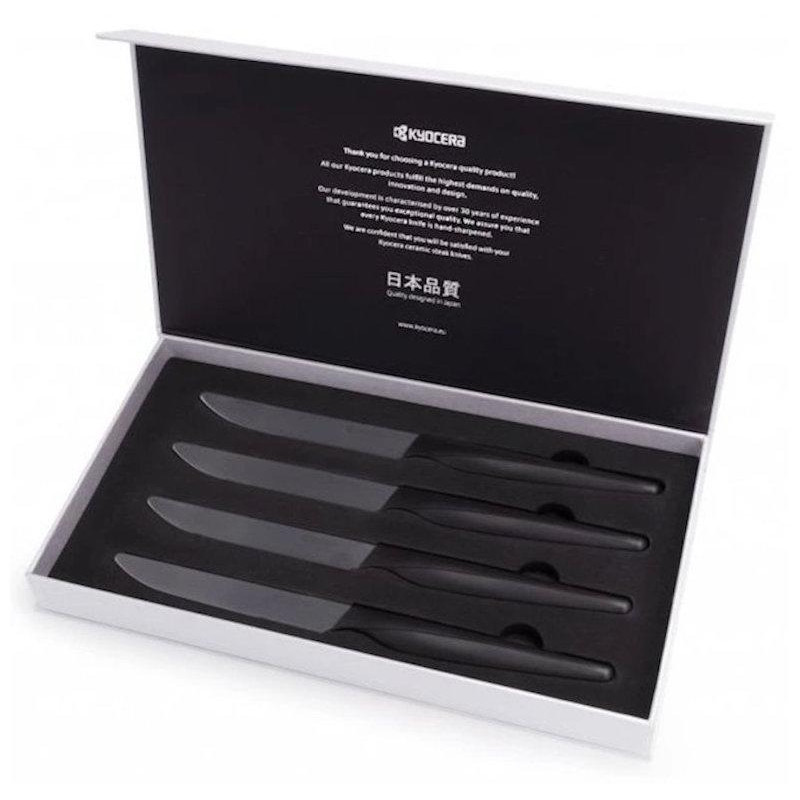 Kyocera Sada steakových nožů, 4 ks, černá rukojeť, černá čepel