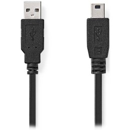 NEDIS kabel USB 2.0/ zástrčka USB-A - zástrčka USB Mini-B 5 pinů/ černý/ bulk/ 1m