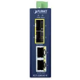 Planet IGT-2205AT-E průmyslový kompaktní konvertor 2x1GBASE-T to 2x1GBASE-X SFP, IP40, -40~75°C, 12-58VDC