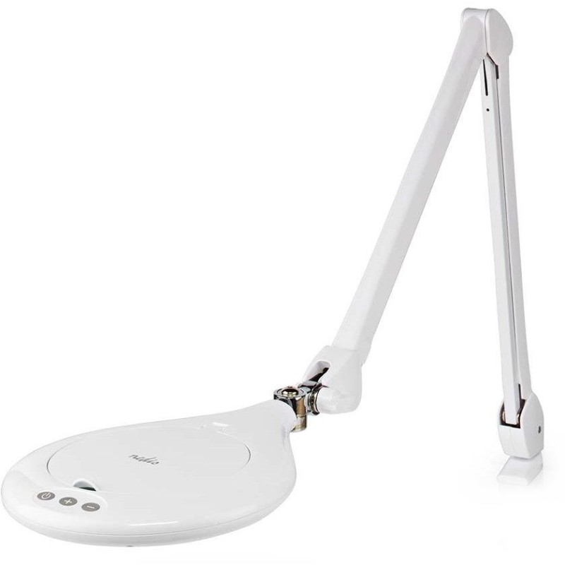 NEDIS zvětšovací stolní LED lampa/ čočka 3 dioptrie/ spotřeba 10 W/ teplota 6500 K/ světelný tok 660 lm/ bílá
