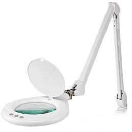 NEDIS zvětšovací stolní LED lampa/ čočka 3 dioptrie/ spotřeba 10 W/ teplota 6500 K/ světelný tok 660 lm/ bílá