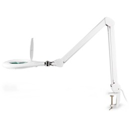 NEDIS zvětšovací stolní LED lampa/ čočka 3 dioptrie/ spotřeba 10 W/ teplota 6500 K/ světelný tok 660 lm/ bílá
