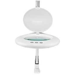 NEDIS zvětšovací stolní LED lampa/ čočka 3 dioptrie/ spotřeba 10 W/ teplota 6500 K/ světelný tok 660 lm/ bílá