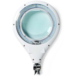 NEDIS zvětšovací stolní LED lampa/ čočka 3 dioptrie/ spotřeba 10 W/ teplota 6500 K/ světelný tok 660 lm/ bílá