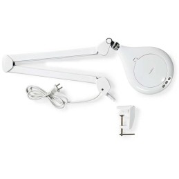 NEDIS zvětšovací stolní LED lampa/ čočka 3 dioptrie/ spotřeba 10 W/ teplota 6500 K/ světelný tok 660 lm/ bílá