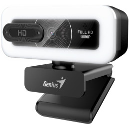 GENIUS FaceCam Light/ 2M 1080P/ LED světlo/ kryt soukromí/ USB-C/ USB/ UVC/ mikrofon/ černá