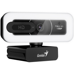 GENIUS FaceCam Light/ 2M 1080P/ LED světlo/ kryt soukromí/ USB-C/ USB/ UVC/ mikrofon/ černá