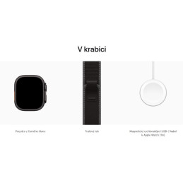 Apple Watch Ultra 3 49mm Černý titan s černým trailovým tahem - S/M