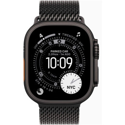 Apple Watch Ultra 3 49mm Černý titan s černým titanovým milánským tahem - S