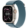 Apple Watch Ultra 3 49 mm Natur-Titan mit hellblauem Alpine-Zifferblatt - L