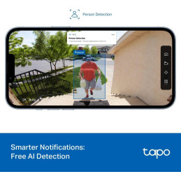 TP-Link Tapo D205, Chytrý Video zvonek, 3MP kamera, detekce osob, 160° zorné pole, IP54, SD slot, bez hubu