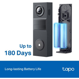 TP-Link Tapo D205, Chytrý Video zvonek, 3MP kamera, detekce osob, 160° zorné pole, IP54, SD slot, bez hubu