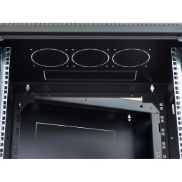 Triton 19" rozvaděč dvoudílný 12U/500mm vylamovací otvor pro ventilátor, černý