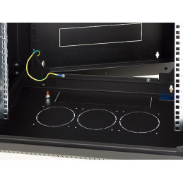 Triton 19" rozvaděč dvoudílný 12U/500mm vylamovací otvor pro ventilátor, černý