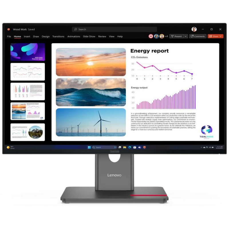 Lenovo P24Q-40/ 23,8" / IPS/ 2560x1440/ 16:9/ 300cd/m2cmd/ 1500:1/ 4ms/ HDMI/ DP/ USB/ LAN/ PIVOT