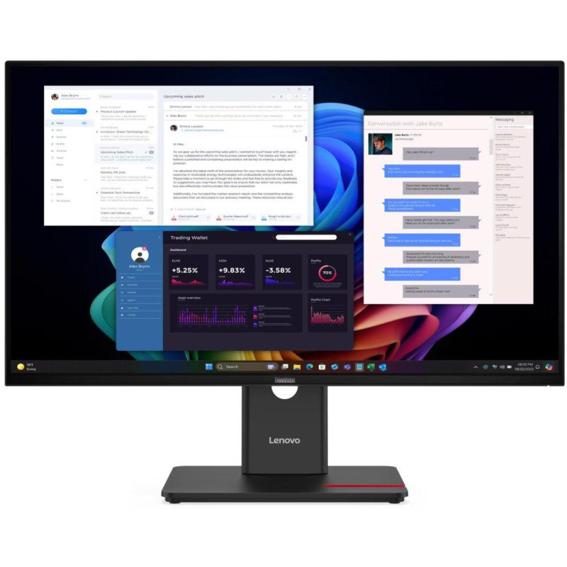 Lenovo T27UD-40/ 27"/ IPS/ 3840x2160/ 16:9/ 350cd/m2/ 1500:1/ 4ms/ HDMI/ DP/ USB/ USB-C/ LAN/ PIVOT