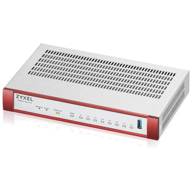 Zyxel USG FLEX 100 H, 8 Gigabit user-definable ports, 1*USB  with 1 YR Entry Defense Pack