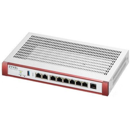 Zyxel USG FLEX 200 HP, User-definable ports with 1*2.5G, 1*2.5G (PoE+) & 6*1G, 1*USB  with 1 YR Entry Defense Pack