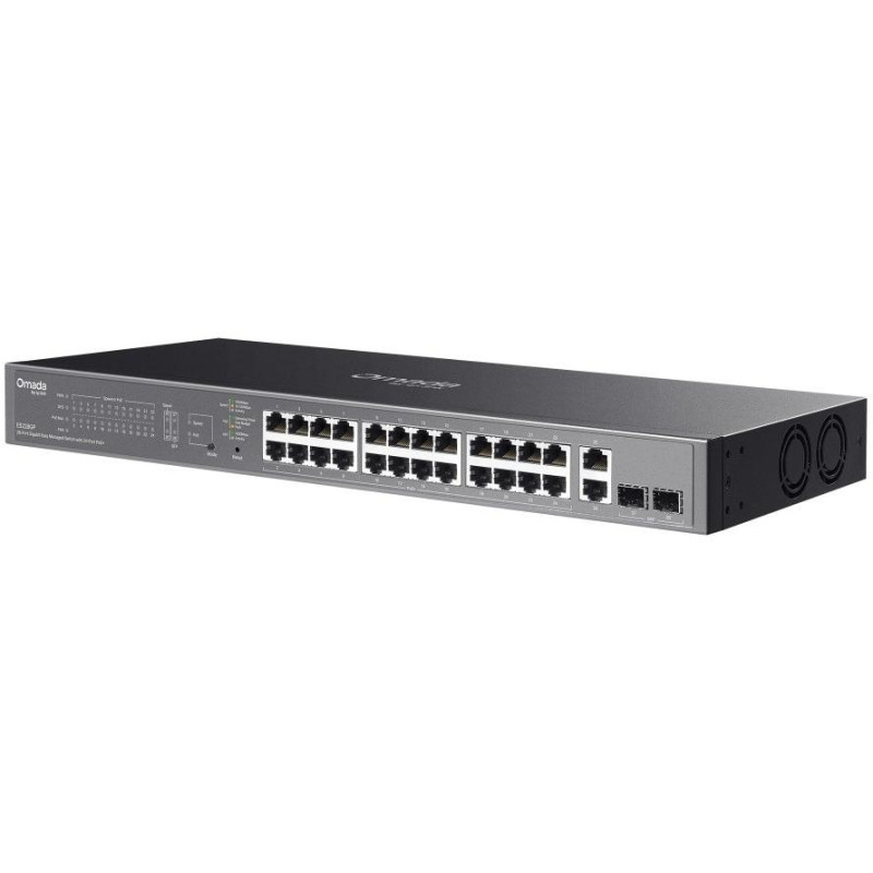 TP-Link ES228GP, Omada 28-Port Gigabit Easy Managed Switch, 2x GLAN, 24x GLAN PoE+, 2x SFP, 250W PoE budget, 1U