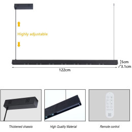 IMMAX NEO MADEIRA SMART lineár osvětlení, dřevo ořech, 122cm, Wi-Fi, TUYA